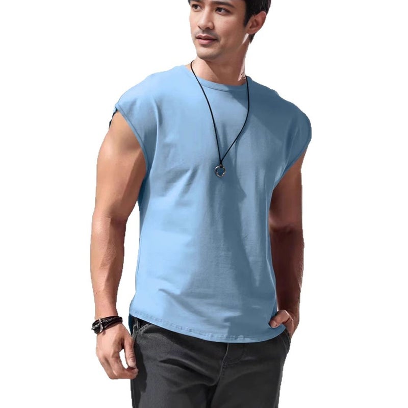 Men's Sleeveless Vest T-Shirt, Solid Color, Casual Summer Wear - Image 5