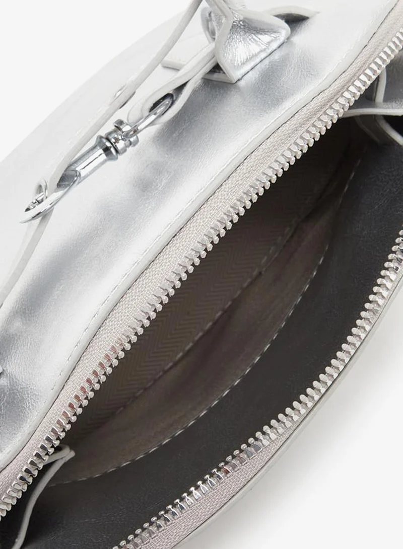Styli Silver Styli Belted Detail Dual Handle Handbag for Women | Best Price UAE