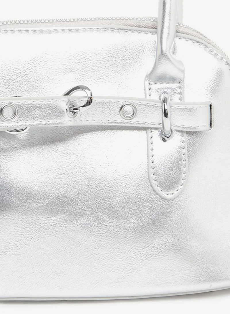 Styli Silver Styli Belted Detail Dual Handle Handbag for Women | Best Price UAE