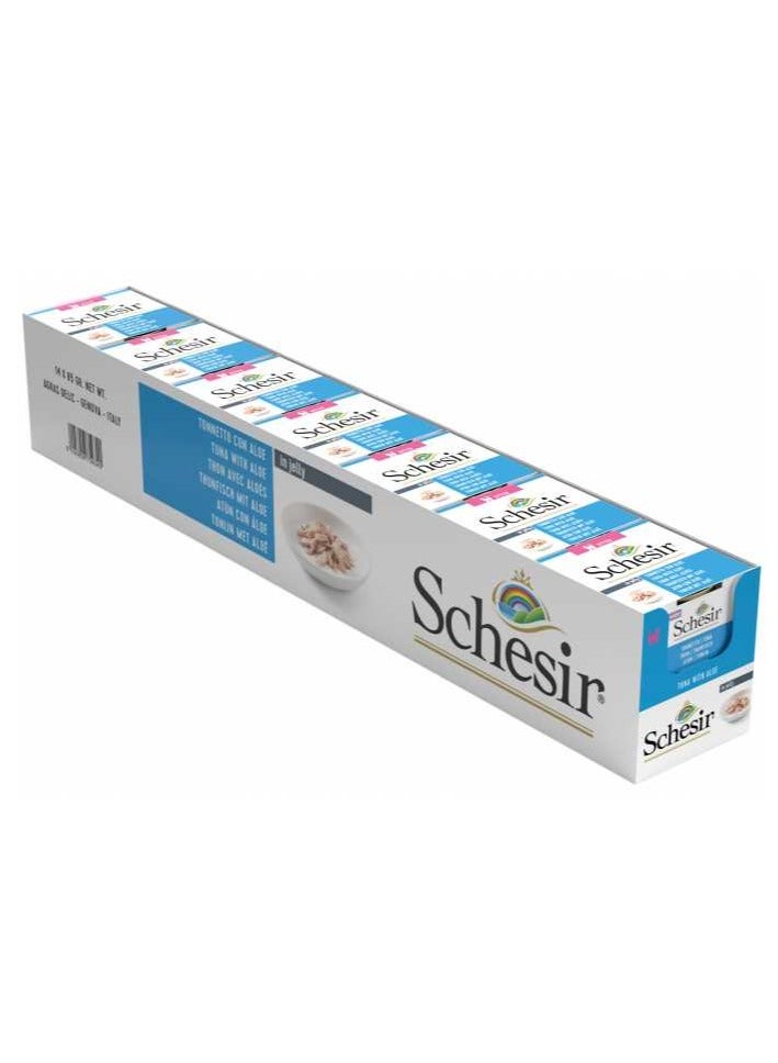 Schesir 14 قطعة من طعام القطط الرطب - التونة مع الصبار 85 جرام - Image 1