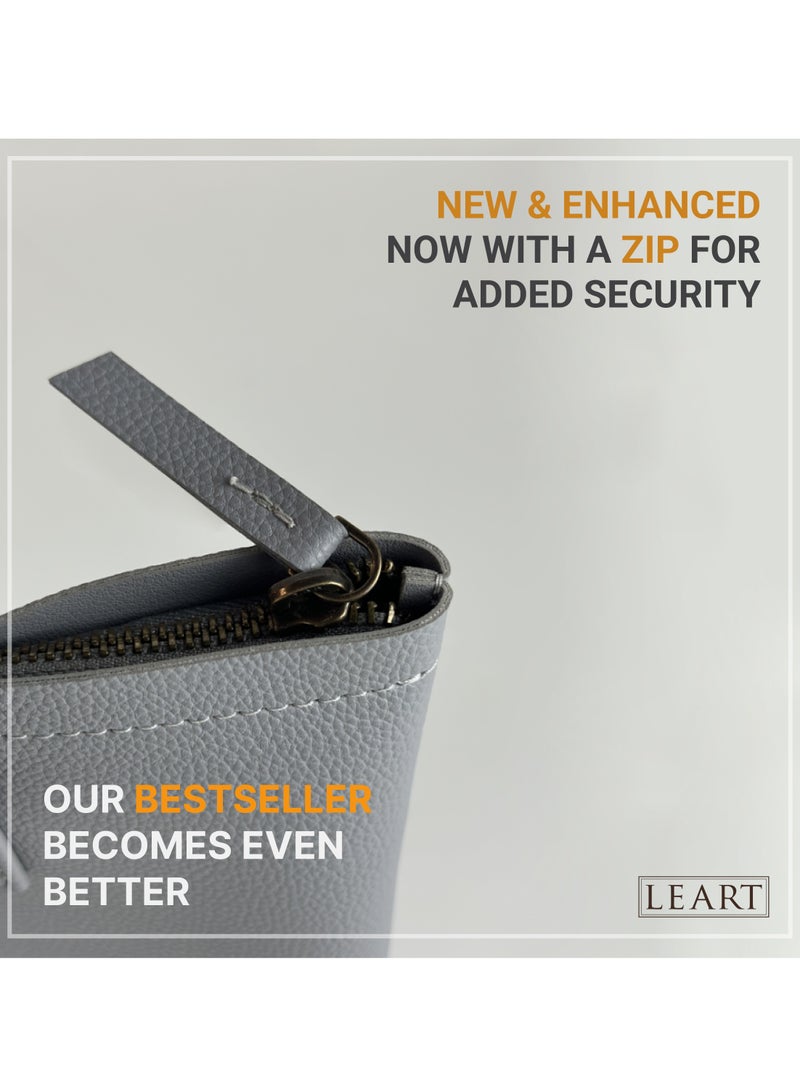 LeArt Tote Bag for Women - Medium, Waterproof, Lightweight Zipper Bag for Women | Tote Bags for Women | Women's Totes | Handbags for Women (Grey) - Image 2