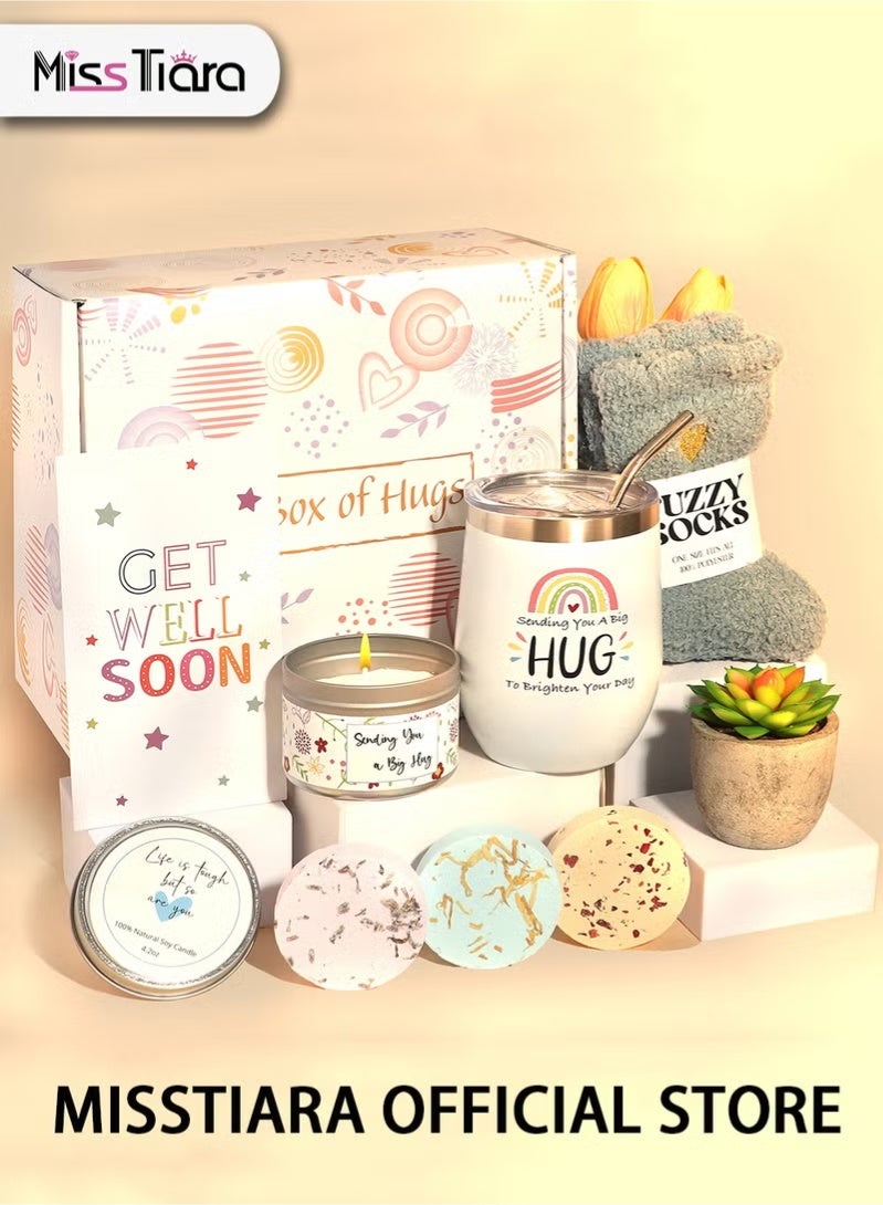 YelaJoy Gift Basket for Women - Birthday Gift Box Get Well Soon Gift Set Contains 10 Inspirational Gifts Relaxing Spa Treatment Package for Women Bestie Friendship Female Friend Gift - Image 1