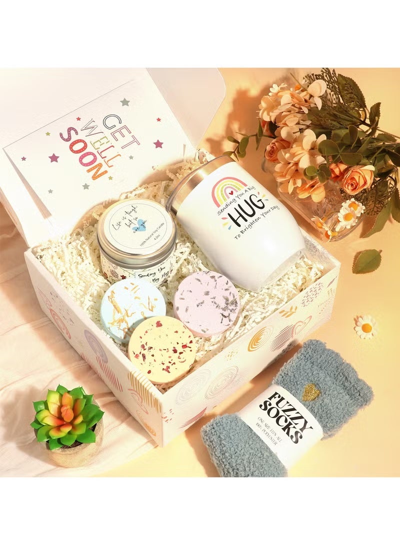 YelaJoy Gift Basket for Women - Birthday Gift Box Get Well Soon Gift Set Contains 10 Inspirational Gifts Relaxing Spa Treatment Package for Women Bestie Friendship Female Friend Gift - Image 3