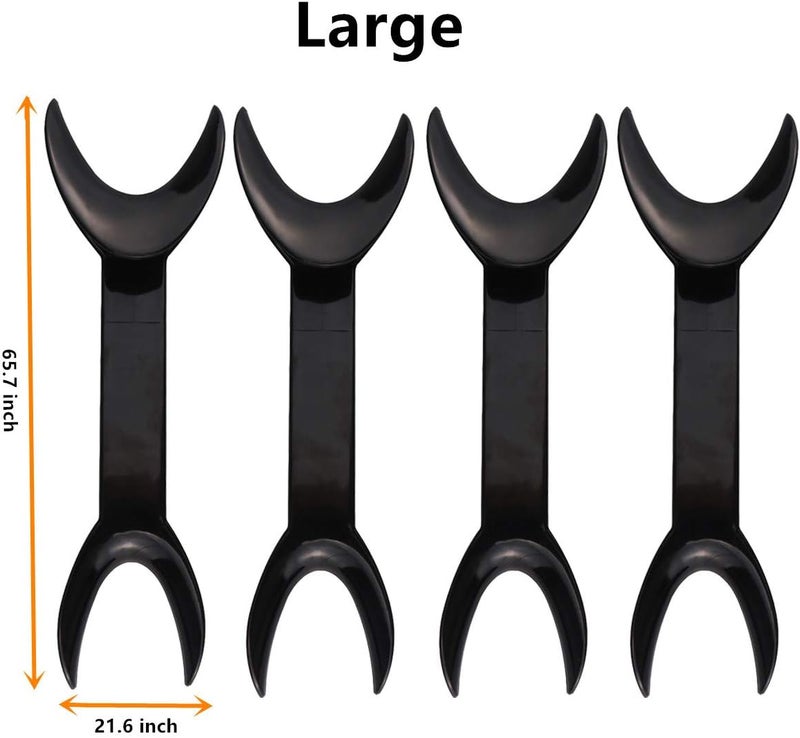 Ceonam 8 Pack Black T-Shape Intraoral Cheek Lip Retractor, 4 Large Size+4 Small Size Double Head Mouth Opener for Teeth Whitening Surgical Retractor, Dental Orthodontic Oral Care Tool - Image 3