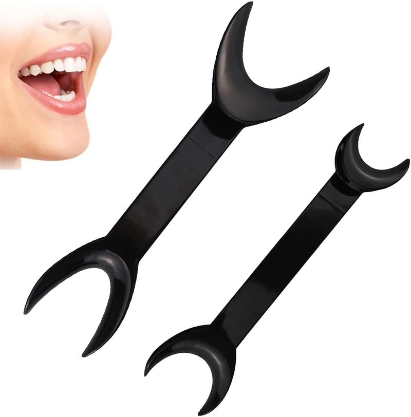 Ceonam 8 Pack Black T-Shape Intraoral Cheek Lip Retractor, 4 Large Size+4 Small Size Double Head Mouth Opener for Teeth Whitening Surgical Retractor, Dental Orthodontic Oral Care Tool - Image 2