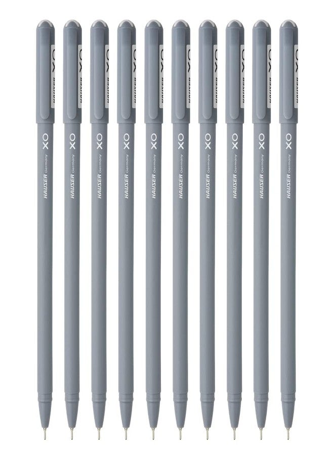 Hauser XO Ball Pen Blister Pack | Tip Size 0.7 Mm | Sleek Body & Minimalistic Design | Matt Finish | Solid Body Type | Low Viscosity Ink | Ultra Durable Tip | Black Ink, Set Of 10 Pens - Image 2