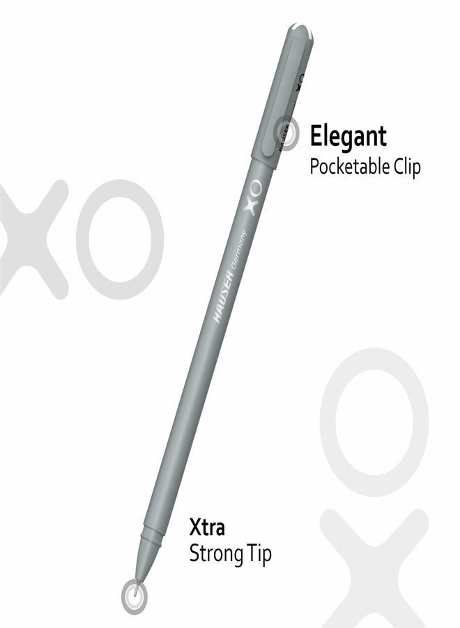 Hauser XO Ball Pen Blister Pack | Tip Size 0.7 Mm | Sleek Body & Minimalistic Design | Matt Finish | Solid Body Type | Low Viscosity Ink | Ultra Durable Tip | Black Ink, Set Of 10 Pens - Image 3
