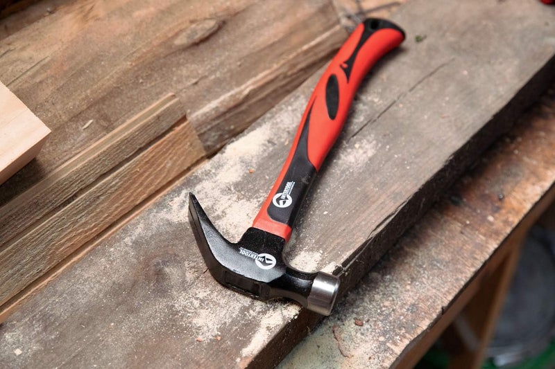 INTERTOOL Claw Hammer 16 oz. / 1 Pound for Framing, Nails, Carpentry - Smooth Face and Shock Absorbing Anti-Slip Fiberglass Handle HT-0223 - Image 3