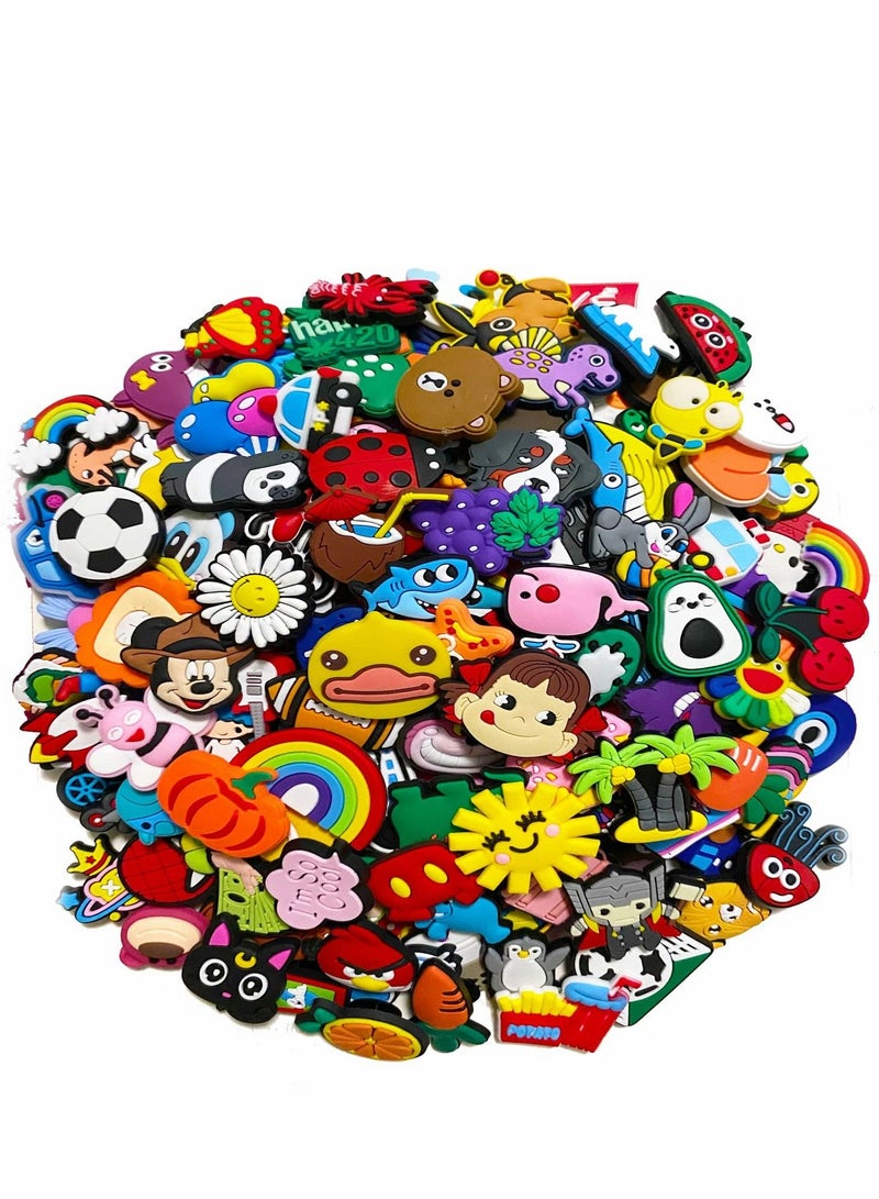 KASTWAVE Croc Charms, 100 Pcs Jibbitz Charms Croc, Cartoon Croc Accessories Decoration for Shoes ​PVC Wristband for Adult Men Women Kids Girl Boy, Buckle Party Favors Birthday Gifts Nurse Charm,50 PCS - Image 1