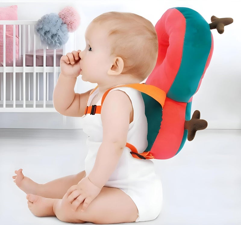 Baby Head and Back Protector Backpack, Soft Cotton and Foam Cushion, Adjustable Straps, for Crawling and Early Walking, Ages 6 Months to 2 Years - Image 4