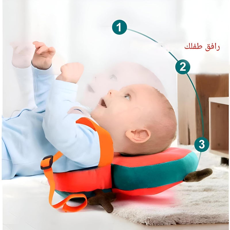 Baby Head and Back Protector Backpack, Soft Cotton and Foam Cushion, Adjustable Straps, for Crawling and Early Walking, Ages 6 Months to 2 Years - Image 1