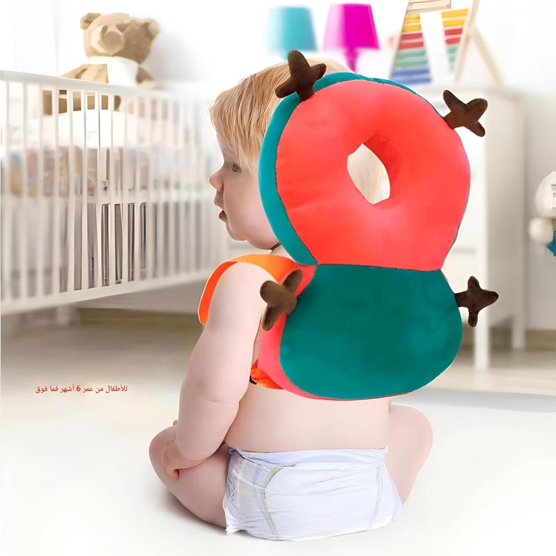 Baby Head and Back Protector Backpack, Soft Cotton and Foam Cushion, Adjustable Straps, for Crawling and Early Walking, Ages 6 Months to 2 Years - Image 2
