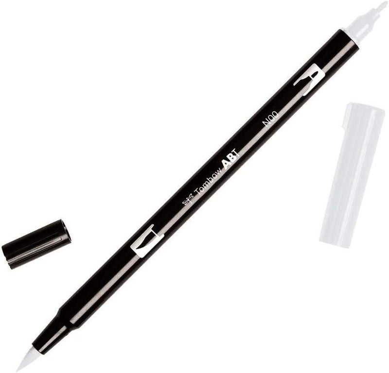 Tombow 56645 Dual Brush Pen N00  Colorless Blender 1Pack Blendable Brush and Fine Tip Marker