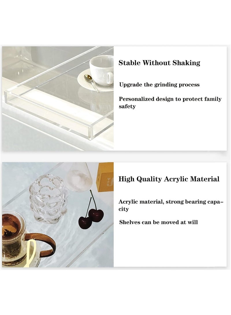 تي بي جي بي صينية حوض الاستحمام  - صينية حوض استحمام اكريليك شفافة عصرية 30 انش للحمام الفاخر - طاولة رف حوض الاستحمام لوضع المشروبات والزجاج والصابون والتابلت والكتب، اكسسوارات حوض الاستحمام، هدية - Image 4