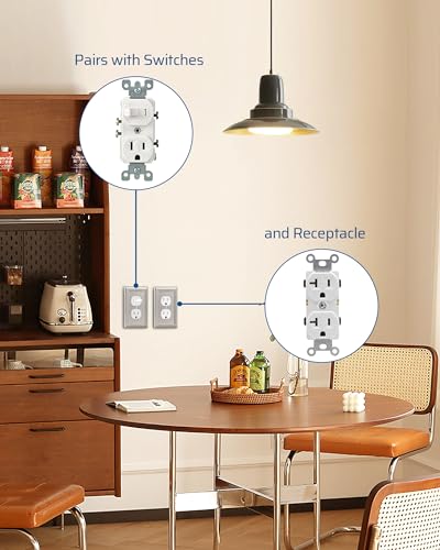 DEWENWILS 4-Pack Duplex Wall Plate, Metal Wall Outlet Cover for Receptacle, Light Switch, Brushed Nickel - Image 5