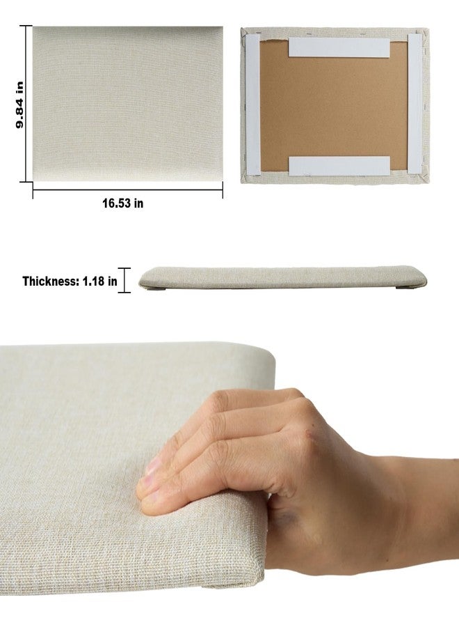 CvoMep 4 Piece Linen Fabric Peel and Stick Headboard, Upholstered Wall Mounted Headboard for Twin, 3D Anti-Collision Soundproof Self-Adhesive Wall Panel for Bedroom 16.53" x 9.84" - Image 3