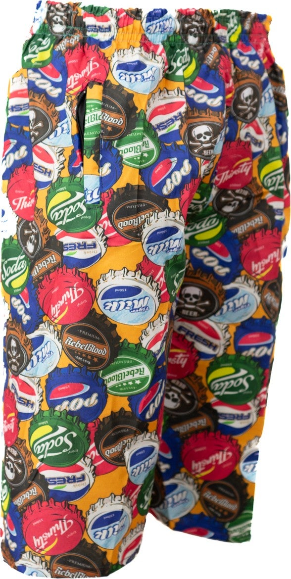 Men's Sea Pool Shorts Capri Lined Elastic Waist Laced Pocket Waterproof Light Fabric