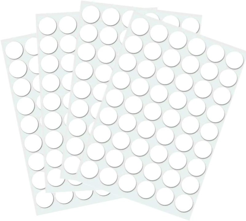 Yining Self-Adhesive Screw Hole Stickers, 384pcs-0.59inch/15mm Self-Adhesive Screw Covers Caps Dust Proof Sticker for Wood Screw-White - Image 1