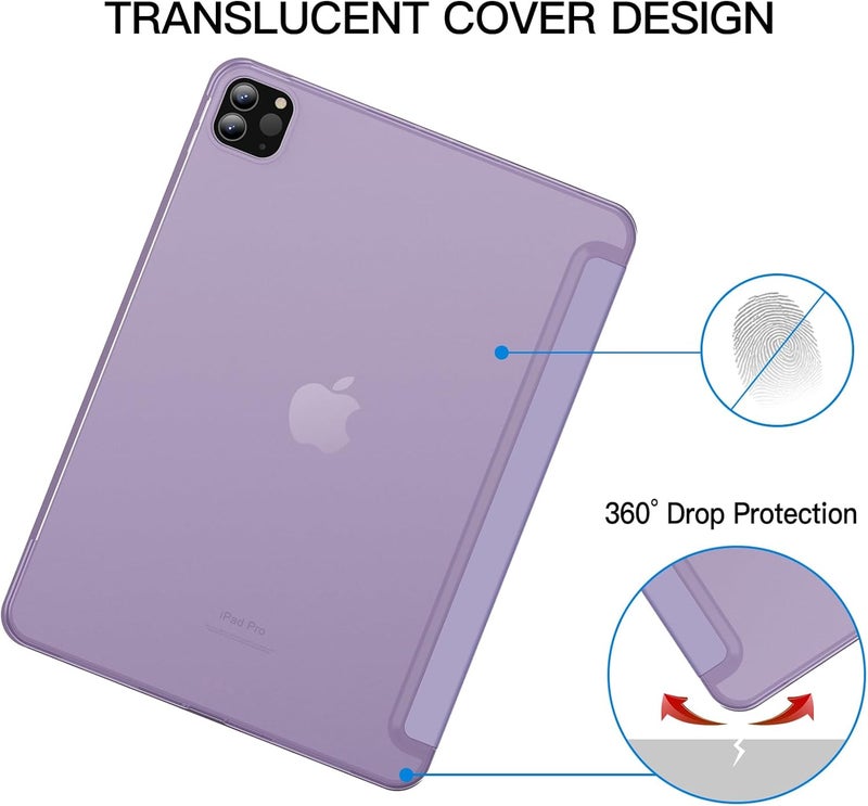 Jetech Case for iPad Pro 11-Inch, 2022/2021/2020/2018 Model (4th/3rd/2nd/1st Generation), Compatible with Pencil, Cover Auto Wake/Sleep (Light Purple) - Image 4
