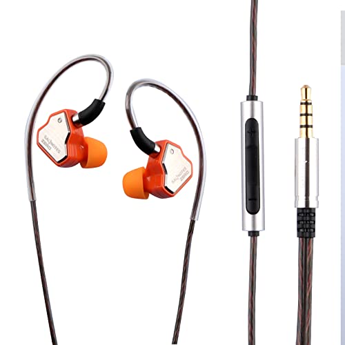 Linsoul 7Hz Salnotes Zero HiFi 10mm Dynamic Driver in-Ear Earphone IEM with Metal Composite Diaphragm Stainless Steel Faceplate Detachable 2Pin OFC Cable (Orange, with Mic, 3.5mm) - Image 1