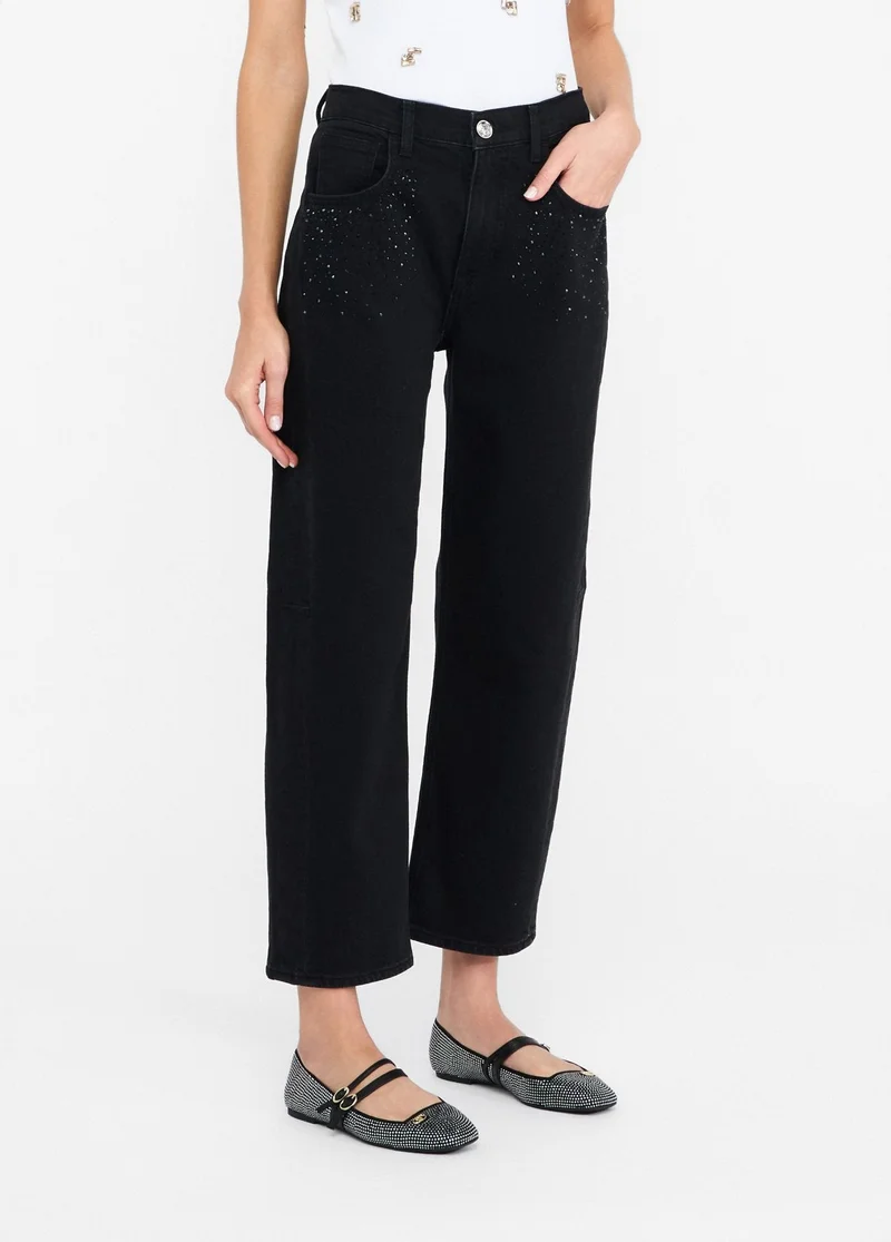 ليو جو جينز لي جو بيتر مرصع بالكريستال