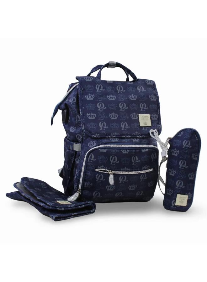 LeQueen Diamond 8th Special Edition Soft Waterproof Diaper Bag - Navy Blue - Image 1