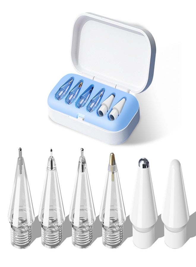 UMUST 6Pack Replacement Pencil Tips for Apple Pencil Pro/2nd Gen/1st Gen/USB-C，Upgraded iPad Pen Tips with Storage Case, IPad Pro Pencil Tips Sets, Accessories for Apple Pencil （Blue 6 in 1） - Image 1