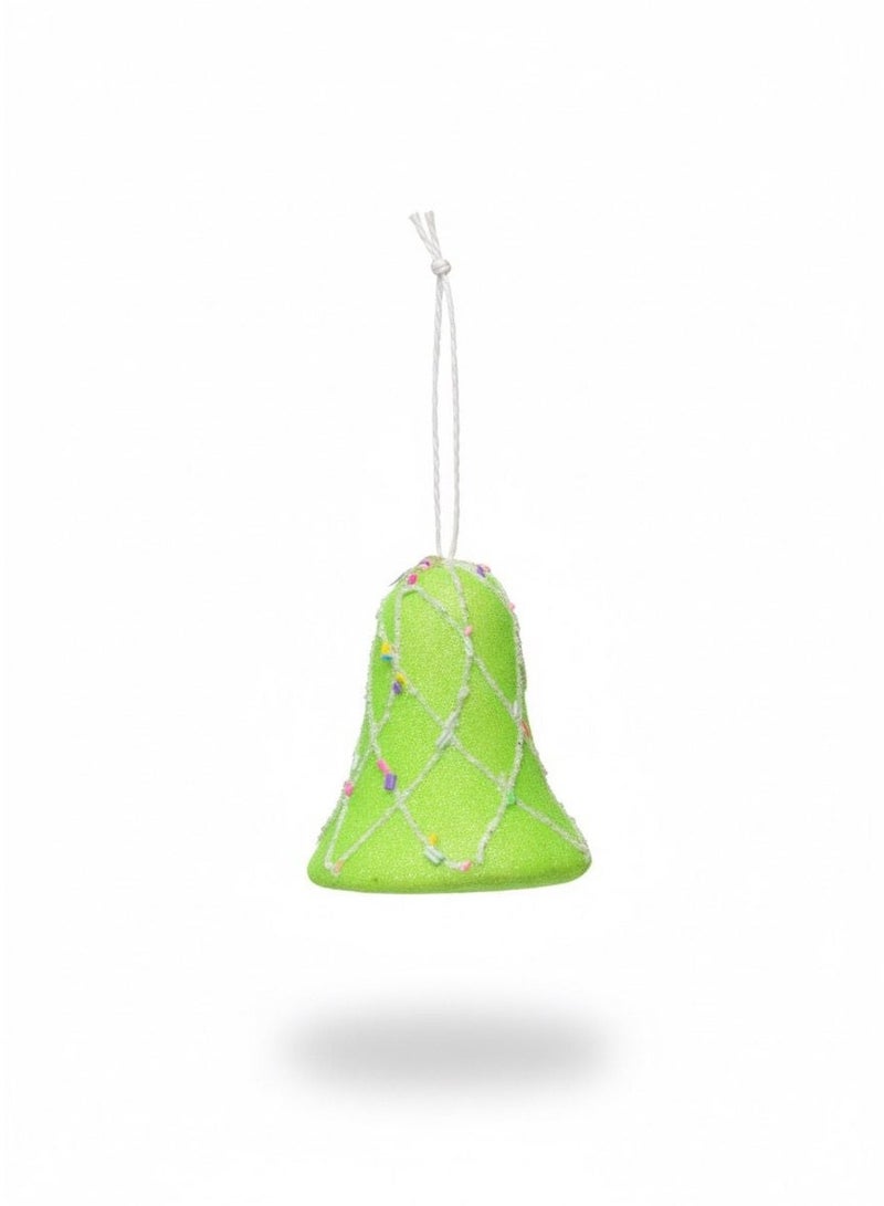 AKDC Christmas 9CM Hanging Bell Ornament Green & White Color Bells for Tree, Door, and Holiday Decorations - Image 2