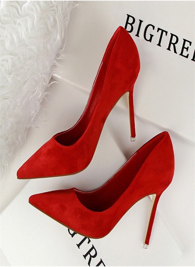 BIGTREE Fashion Pointed High Heels 9CM Red 