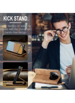 CaseMe For Xiaomi Redmi Note 14 Pro+ Cover, Magnetic Adsorption Full Body Shockproof Protective 14 Pro Plus Flip Cover, PU Leather Hidden Stand Wallet Case  - Image 4