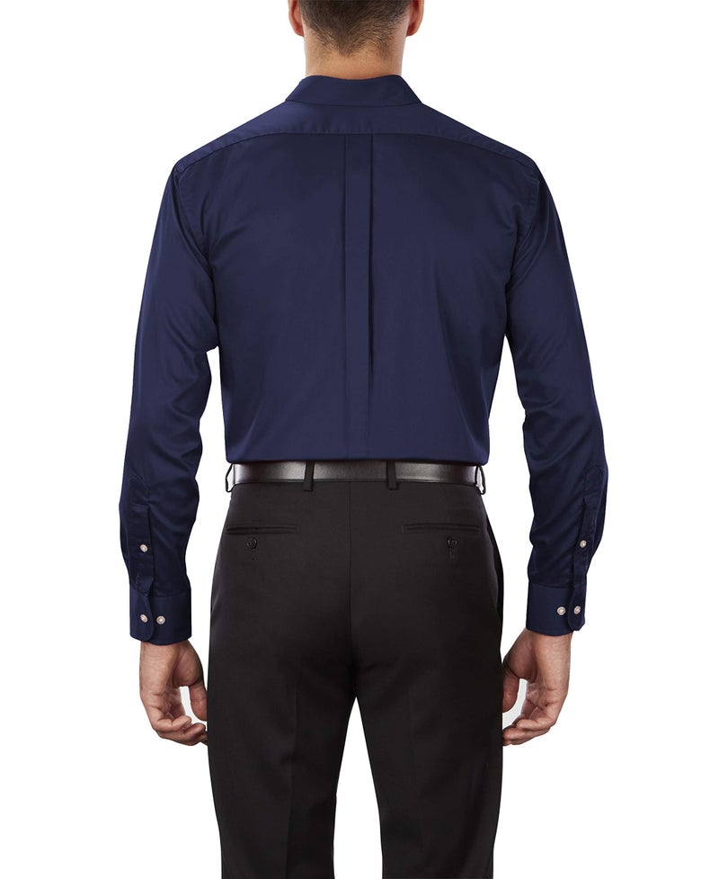 Van Heusen mens Regular Fit Twill Solid Button Down Collar Dress Shirt, Navy, X-Large US - Image 2