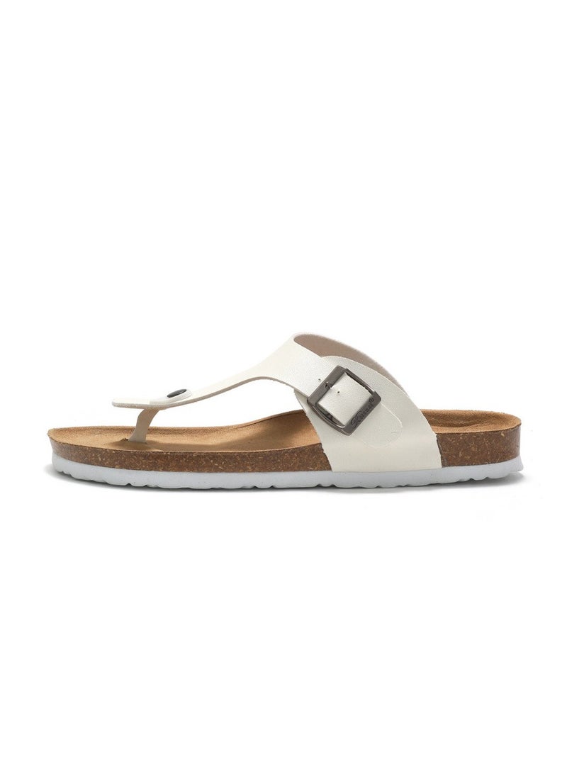 Beauenty Casual Cork Footbed Support Sandals-White - Image 1