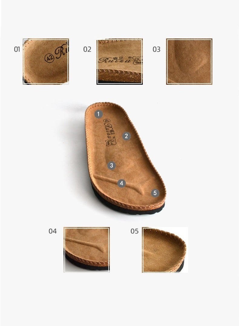 Beauenty Casual Cork Footbed Support Sandals-White - Image 3