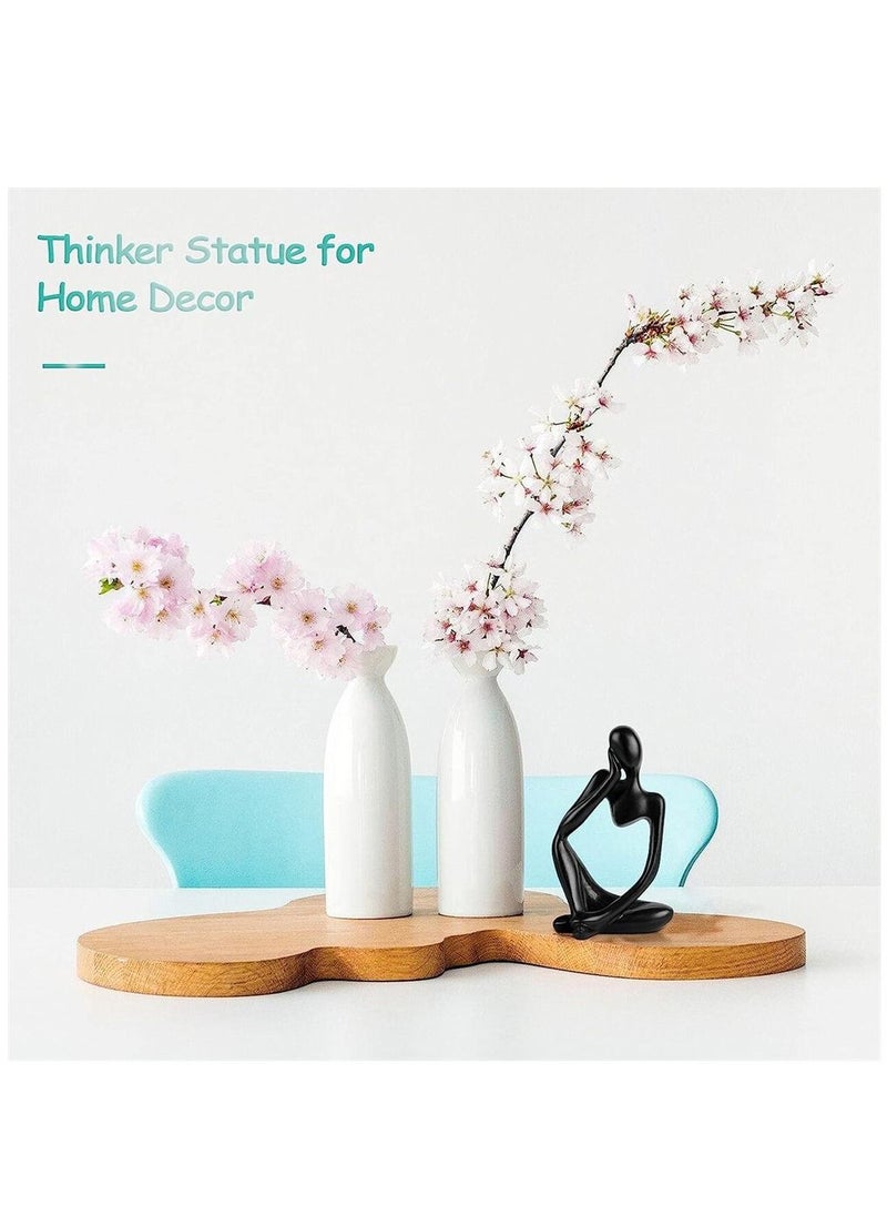 Generic Resin Statue Thinker Style Decoration Abstract Sculptures Collectible Figurines for Home Decor Modern Office Shelf Desktop (Black-left)  - Image 4