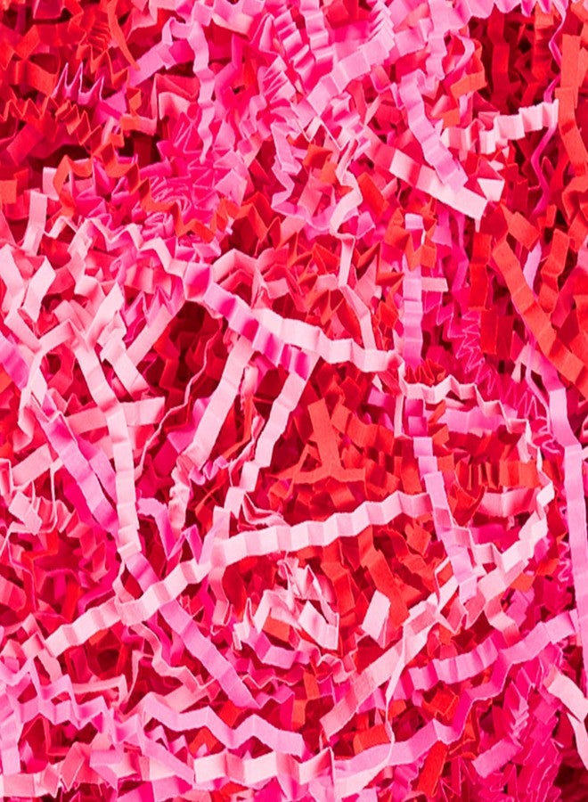 CIPOWM 10.6oz Valentine's Day Crinkle Cut Paper Shred, 3 Colors Red Pink Raffia Paper Shred Filler Grass for Gift Wrapping Craft DIY Gift Bag Box Filling Party Supply - Image 1