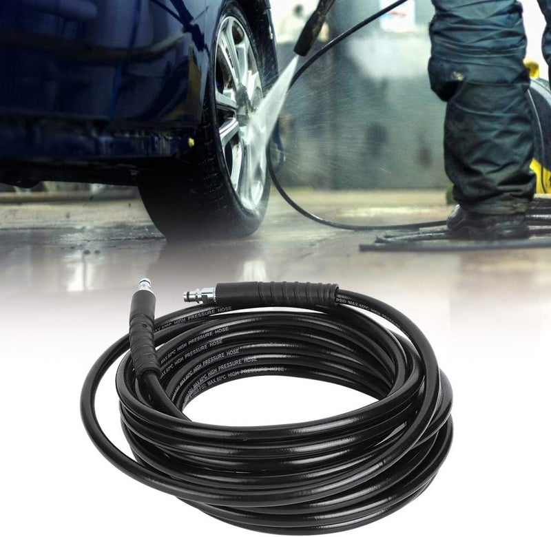 woobles High Pressure Replacement Water Hose, Steel Wire Braid High Pressure Cleaning Washer Water Hose Pipe Tube Fit for Karcher K2 K3 K4 K5 K Series(10M, Black) - Image 2