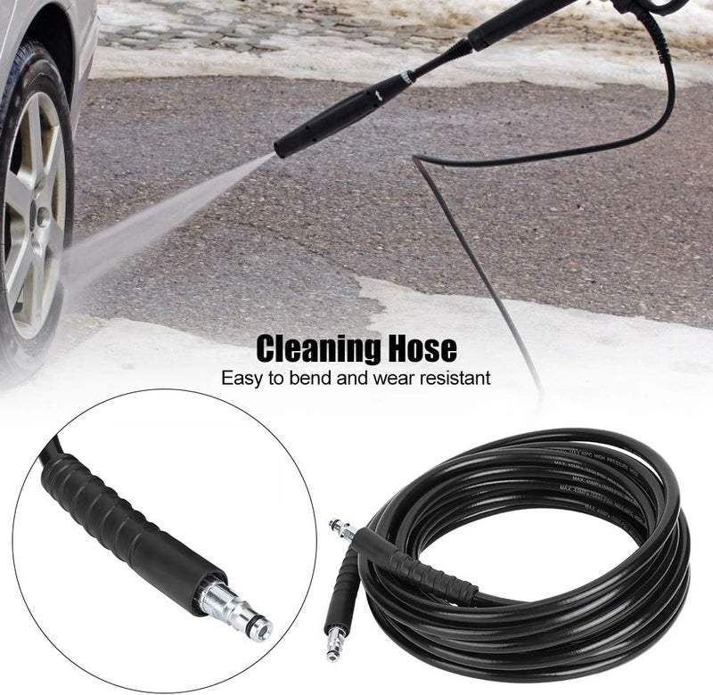 woobles High Pressure Replacement Water Hose, Steel Wire Braid High Pressure Cleaning Washer Water Hose Pipe Tube Fit for Karcher K2 K3 K4 K5 K Series(10M, Black) - Image 3