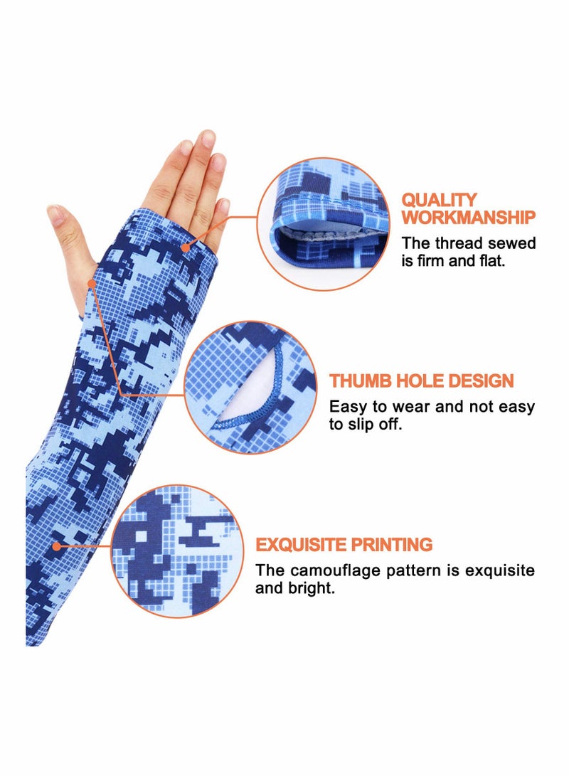SYOSI UV Protection Cooling Arm Sleeves for Men Women, UPF 50 Compression Long Arm Cover for Cycling, Running, Football, Driving, Fishing, Golf, Hiking (3 Pairs) - Image 4