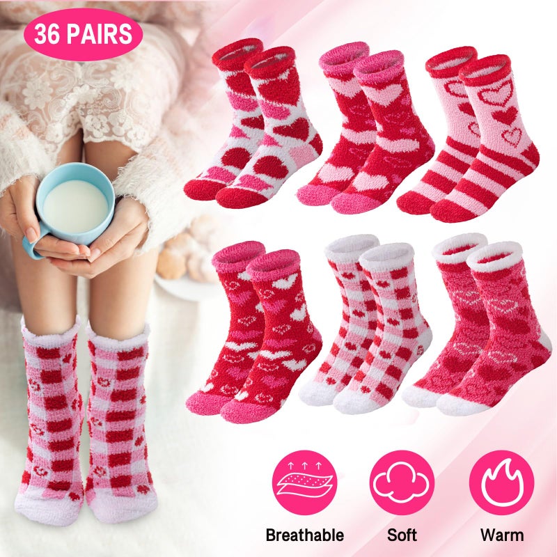 Chicingyou 36 Pcs Fuzzy Cupcake Socks Women DIY Fuzzy Socks with Gift Box and Cards Holiday Presents - Image 2