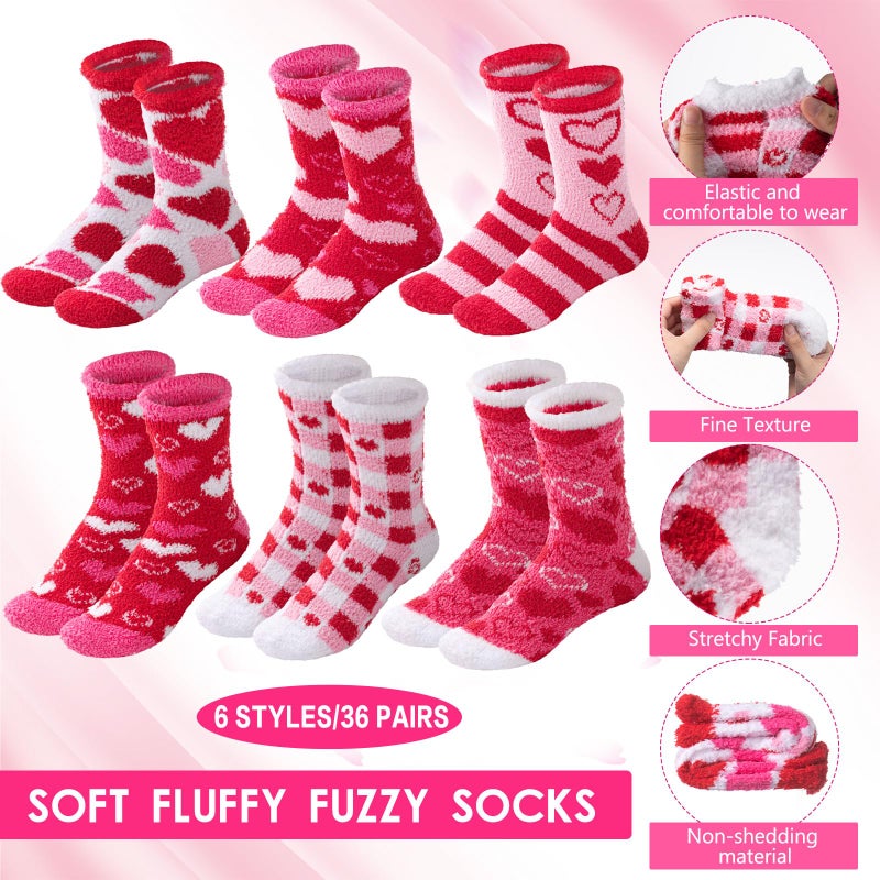 Chicingyou 36 Pcs Fuzzy Cupcake Socks Women DIY Fuzzy Socks with Gift Box and Cards Holiday Presents - Image 4