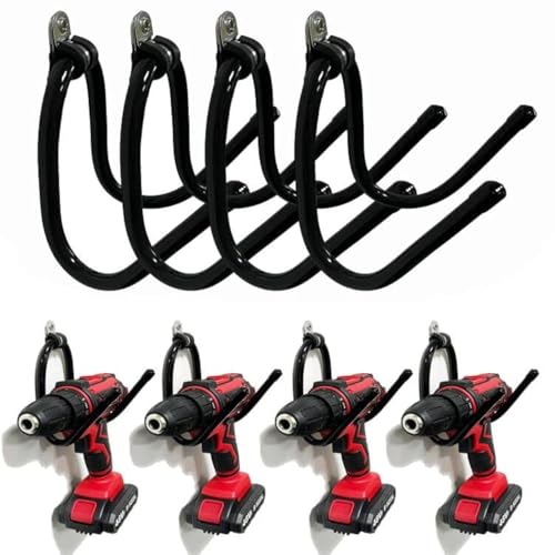 AUXPhome Power Tool Organizer - Wall Mount Garage Storage Rack, Hanger Hooks for Drills, Cables, Accessories & Tool Box - Holds 4 Drills - Image 1