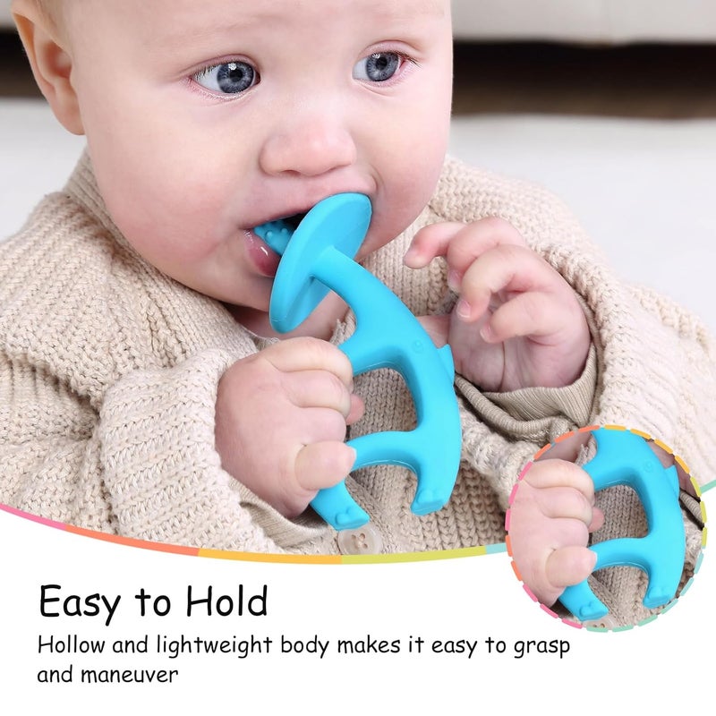 Mombella Baby Teething Toys for Babies 312 Months with Attachment to Clip Mombella Elephant Baby Teether Toys 6 Month Old Soft Silicone Infant Chew Toy 9 Months Teething Relief Ideal Newborn Gifts Blue - Image 3