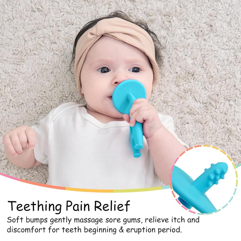 Mombella Baby Teething Toys for Babies 312 Months with Attachment to Clip Mombella Elephant Baby Teether Toys 6 Month Old Soft Silicone Infant Chew Toy 9 Months Teething Relief Ideal Newborn Gifts Blue - Image 4