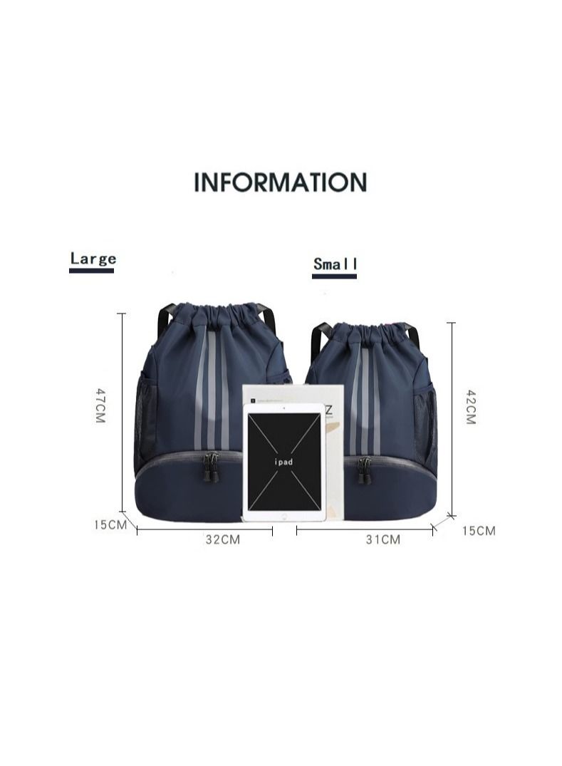 Y&D Drawstring Backpack Bag Gym Sack String Men Women Basketball Bundle Pocket Student School Football Storage Large Capacity Fitness - Image 2