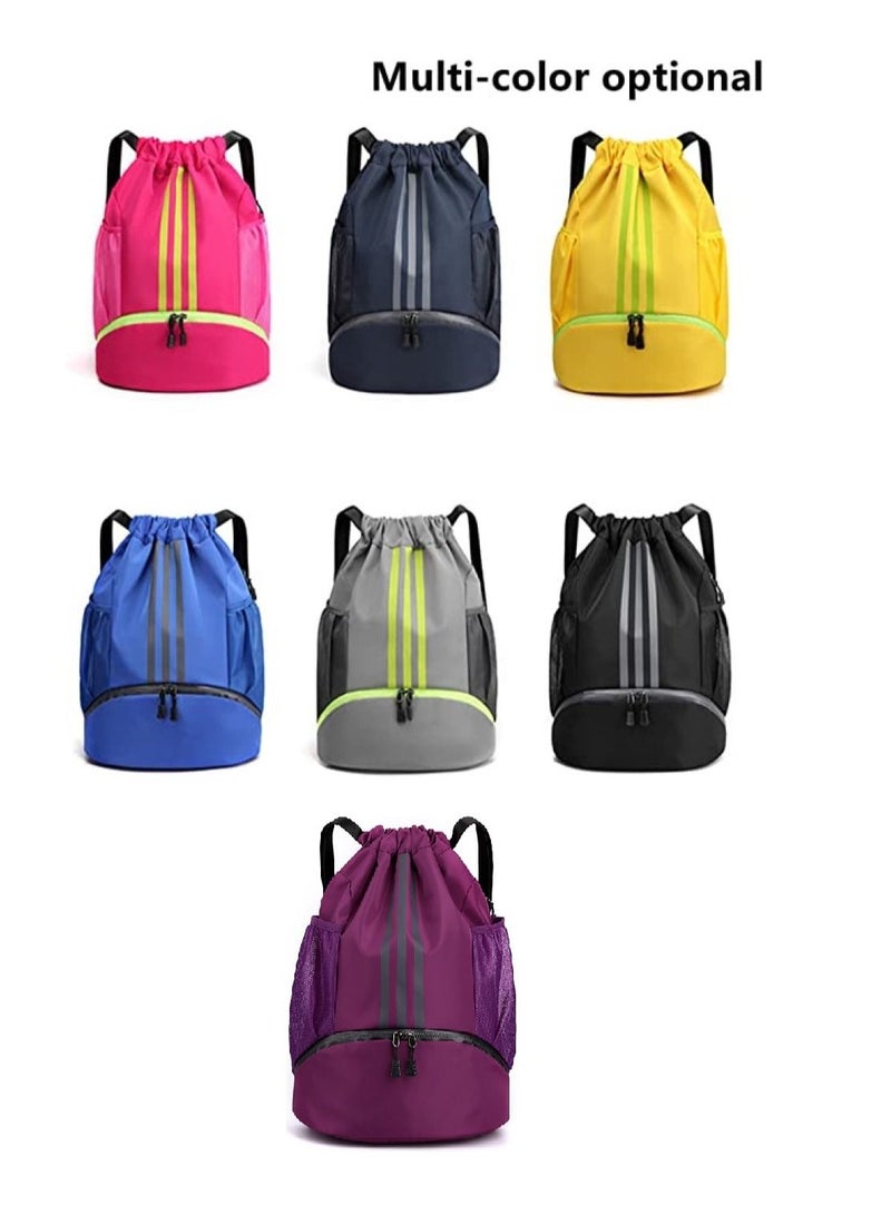 Y&D Drawstring Backpack Bag Gym Sack String Men Women Basketball Bundle Pocket Student School Football Storage Large Capacity Fitness - Image 4