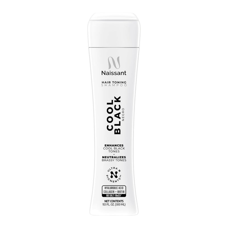 naissant Cool Black Hair Toning Shampoo | Ultra High-Purity Pigments | Neutralizes Red & Orange Undertones | Hyaluronic Acid, Collagen & Biotin | Paraben, Ammonia & Sulfate Free | 10.1 Fl. Oz - Image 1