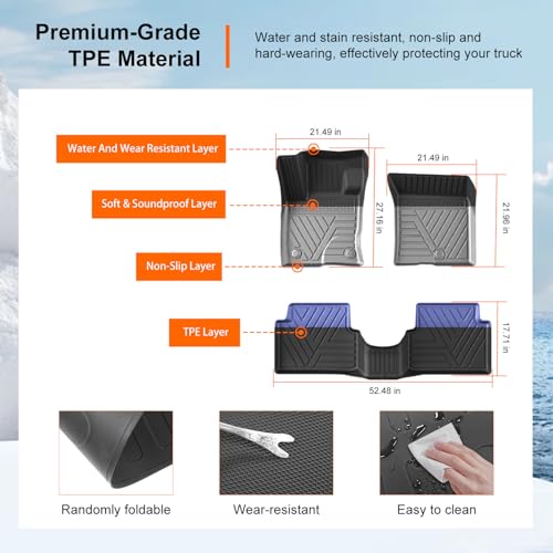 powoq Gas Floor Mat Compatible with 2022-2026 Ford Maverick Truck Bed Mat Liner Cargo Liner TPE Tailgate Mat Replacement for 2022-2024 2025 2026 Ford Maverick Accessories - Image 5