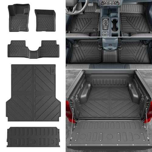powoq Gas Floor Mat Compatible with 2022-2026 Ford Maverick Truck Bed Mat Liner Cargo Liner TPE Tailgate Mat Replacement for 2022-2024 2025 2026 Ford Maverick Accessories - Image 1