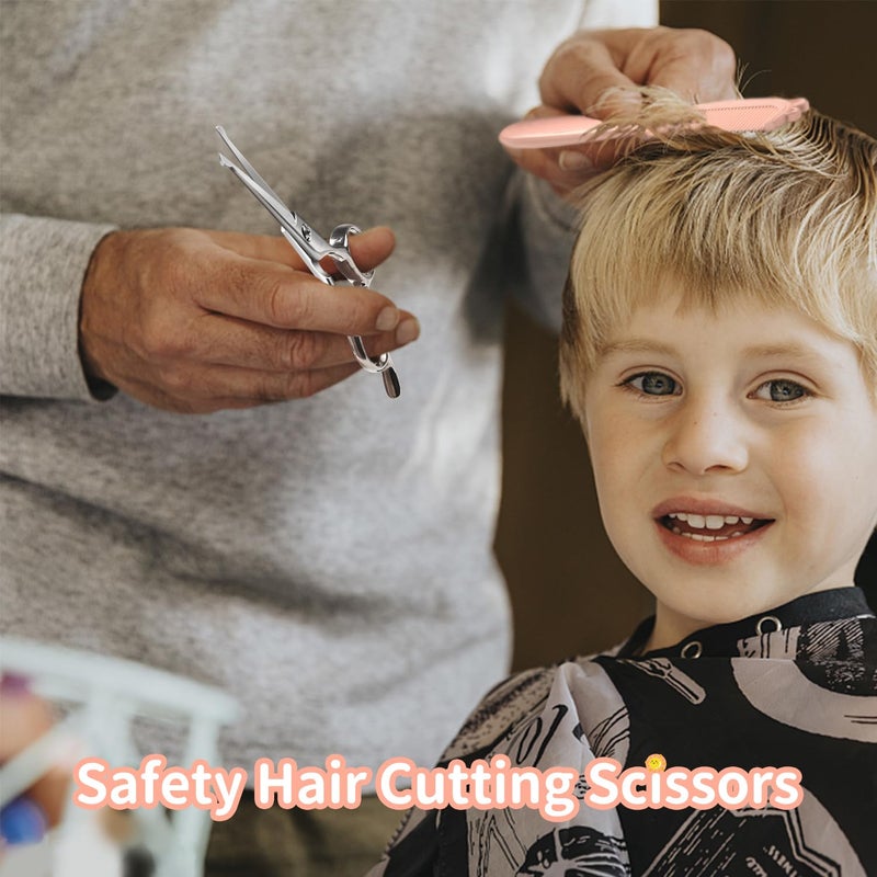 CIICII Kids Hair Cutting Scissors Shears Kit, Safety Round Tip Barber Haircut Scissors Set (Hair Trimming Hairdressing Haircutting Thinning Shears) for Baby Toddler Children, Hairdresser Home Salon - Image 4