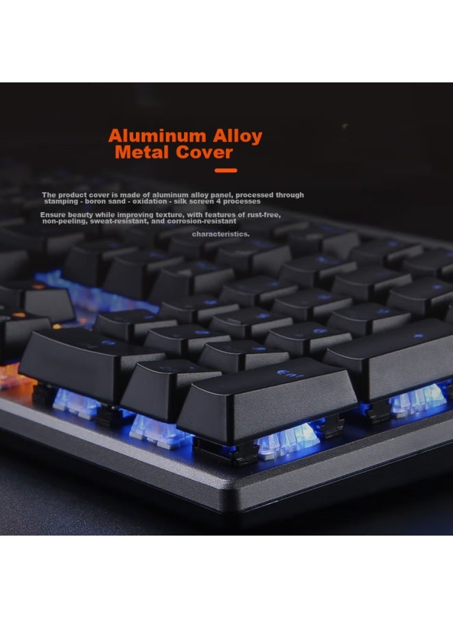 Daryo Dareu Ek815 Mechanical Alloy Edition Mechanical Keyboard, Wired Keyboard, Gaming Keyboard, 108 Keys, Single Backlight, Multi-key Anti-ghosting, Pubg Keyboard, Black Silver Red Switch - Image 2